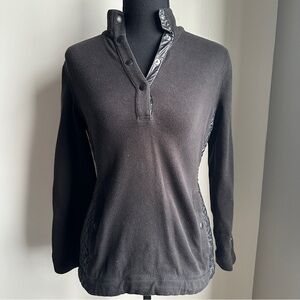*TOMMY BAHAMA* Black Button-Up Sweater with Quilted Accents Size XS